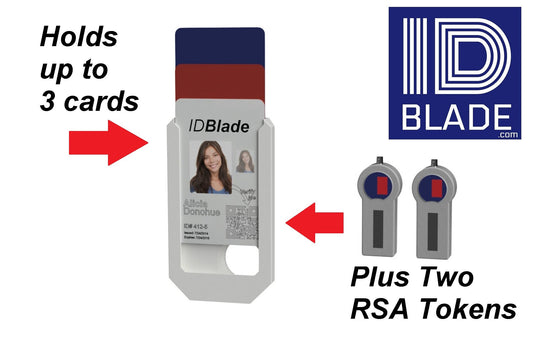 Carbon Fiber ID Badge Holder – Holds 3 ID Cards + 2 RSA Tokens – Lanyard Compatible Security Badge Organizer – IDBLADE RS2
